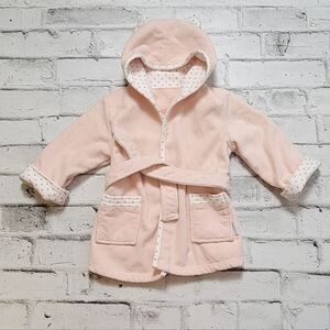 Indigo pink terrycloth bath robe baby 0-12 months